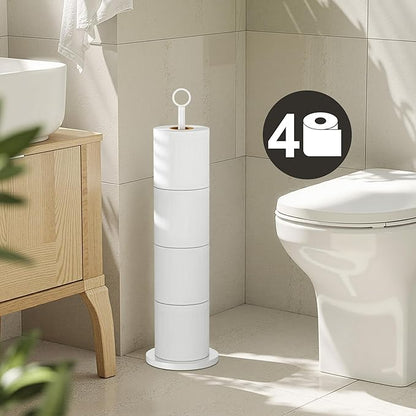 Toilet Paper Holder Stand(with Reserve Function), Free-Standing Spare Rolls Storage Holder, Stainless Steel