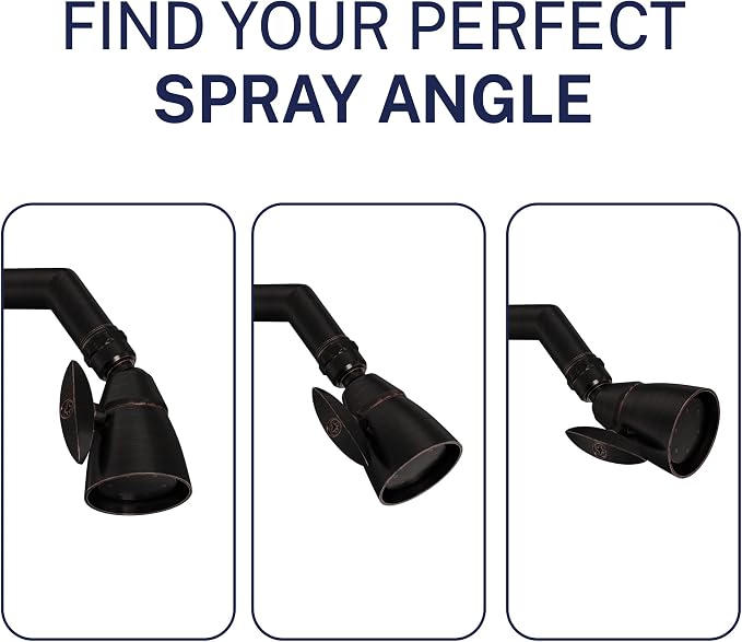 HammerHead Showers® Solid Metal 2 Inch High Pressure Shower Heads - OIL RUBBED BRONZE – 2.5 GPM Shower Heads High Pressure - High Flow Shower Head with ADJUSTABLE SPRAY PATTERN - Fixed Shower Head