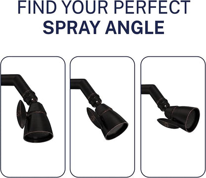 HammerHead Showers® SOLID METAL 2 Inch High Pressure Shower Heads OIL RUBBED BRONZE – California Compliant 1.75 GPM Low Flow Rate High Flow Shower Head with ADJUSTABLE SPRAY PATTERN Fixed Shower Head