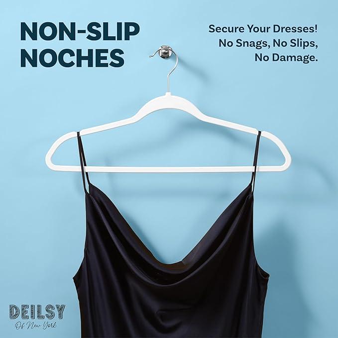 DEILSY™ White Hangers 50 Pack - Thin Slim Space Saving, Plastic Hangers, Non Velvet Plastic Hanger for Closet Organization Hanger for Clothes Adult