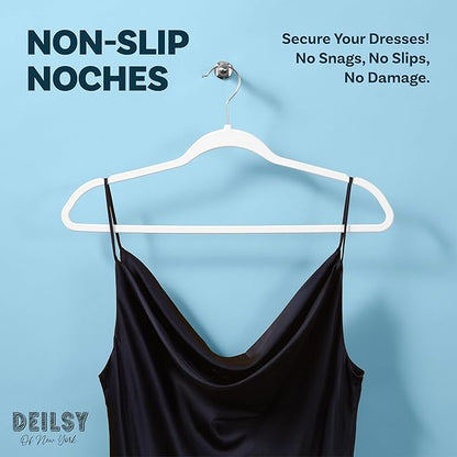 DEILSY™ White Hangers 50 Pack - Thin Slim Space Saving, Plastic Hangers, Non Velvet Plastic Hanger for Closet Organization Hanger for Clothes Adult