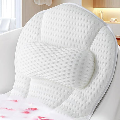 Bath Pillow for Tub,Luxury Bath Pillow for Back,Bathtub Pillow | Bathtub Pillow is Made of Soft 5d Mesh Fabric, Anti Slip Suction Cups, Spa Gifts, And Neck And Back Support (Regular Version)