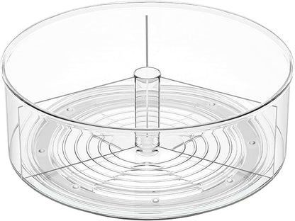 Divided Drink Packet Organizer, Largr Rotating Clear Lazy Susan Turntable for Powdered Drink Mix, Water Drink Packet Holder, Water Flavor Packet, Coffee, Tea – Space-Saving Countertop Organizer