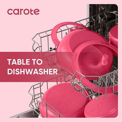 CAROTE 15pcs Pots and Pans Set Non Stick, Cookware Set Non Toxic with Detachable Handle, Induction Kitchen Cooking Set, Dishwasher/Oven Safe, RV/Camping Cookware