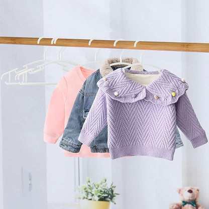 GoodtoU Kids Hangers 100 Pack Baby Hangers for Closet Toddler Hangers Plastic White Childrens Hangers Small Hangers 10.24inch (0-24 Months)