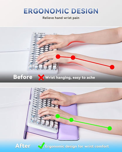 Laborio Computer Keyboard Stand for Desktop, Keyboard Wrist Rest Holder Stand for Easy Typing with Wrist Pad for Office Desk, Home, School(Purple)