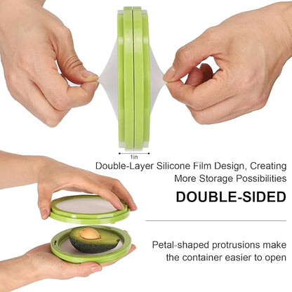 Winb Avocado Saver & Onion Storage Set of 4 Reusable Fruit and Veggie Savers - Ideal for Avocados, Tomatoes, Apples, Garlic, Onions, and More