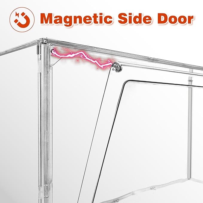 23.6'' Tall Acrylic Display Case XXXXX-Large Purse Handbag Organizer 13.8''x 12.2''x 23.6'' Clear Tall Boot Totes Storage Box Transparent Huge Figure Collectibles Showcase with Magnetic Lid