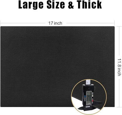 Homaxy Faux Leather Heat Resistant Placemats for Dining Table Set of 6, Waterproof Wipeable Washable PU Table Mats, Easy to Clean Anti-Slip Place Mats, 11.8" x 17", Black