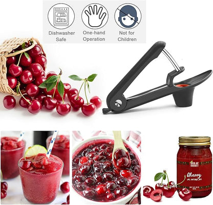 Cherry Pitter, Olive Pitter Tool, Cherry Pitter Tool Remover, Fruit Pit Core Remover with Space-Saving Lock Design for Make Fresh Cherry Dishes and Cocktail Cherries
