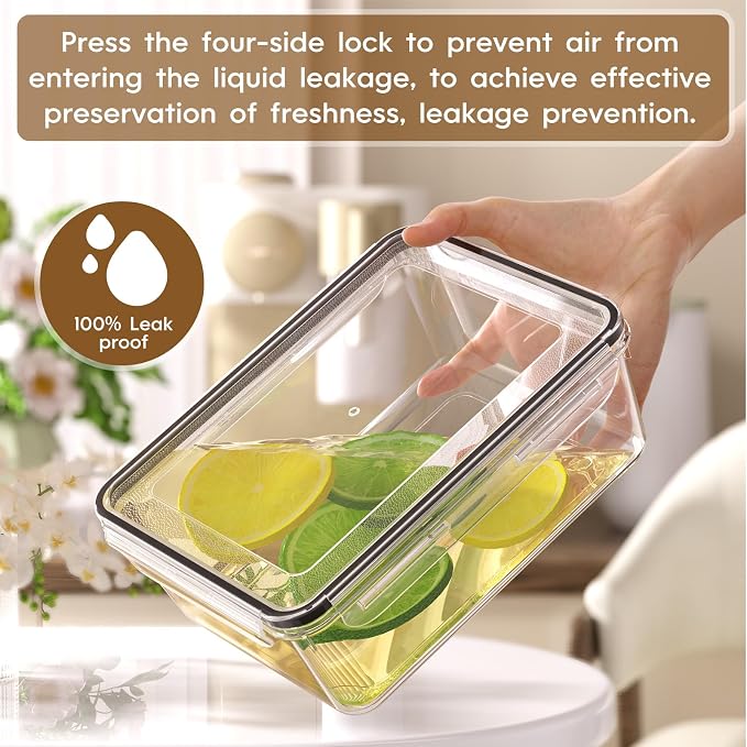 KEMETHY 50 PCS Food Storage Containers with Lids Airtight, Total 629oz, BPA-free, Food-grade, Eco-friendly Material, Leak Proof Plastic Containers, Microwave/Dishwasher Safe