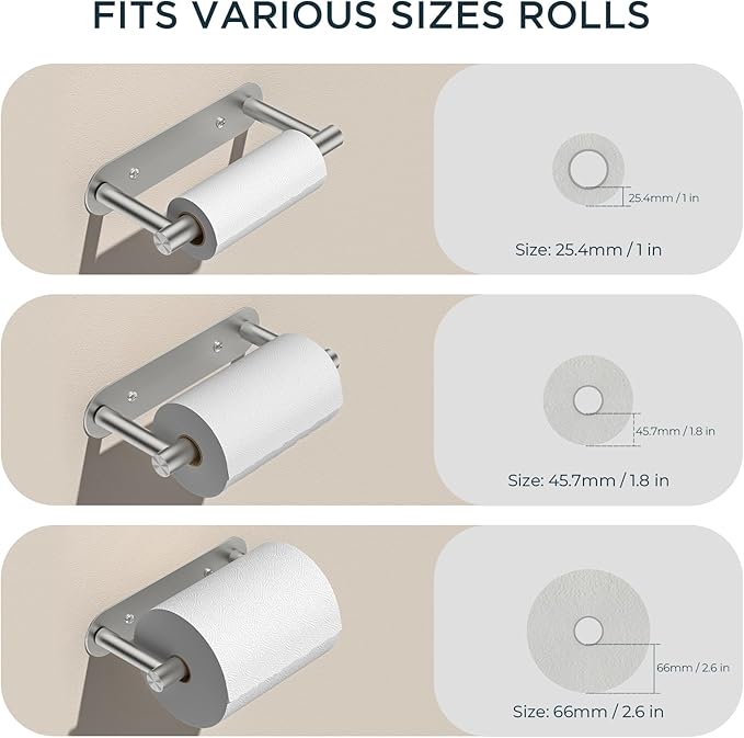 FORIOUS Toilet Paper Holder, Adhesive or Screw Wall Mount Pivoting Tissue Roll Holder for Bathroom, Stainless Steel Rustproof Self Adhesive Toilet Paper Roll Holder no Drilling, 2 Pack Brushed Nickel