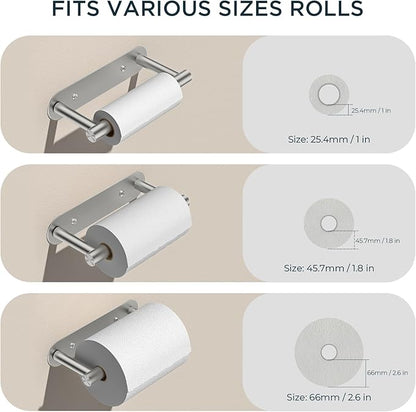 FORIOUS Toilet Paper Holder, Adhesive or Screw Wall Mount Pivoting Tissue Roll Holder for Bathroom, Stainless Steel Rustproof Self Adhesive Toilet Paper Roll Holder no Drilling, 2 Pack Brushed Nickel
