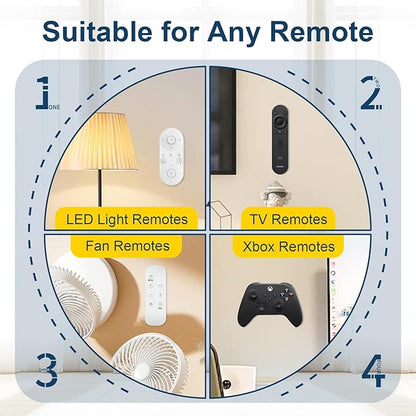 Magnetic Remote Control Holder Self-Adhesive Wall Mount, 6 Pack Upgraded Silicone Organizer Storage Wall Holder for Home Office TV, Fan and Air Conditioner Remote Control