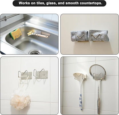 Luckyiren 2-Pack Stainless Steel Sponge Holder, Kitchen Sink Caddy Organizer, SUS304 Rustproof, Brushed Finish