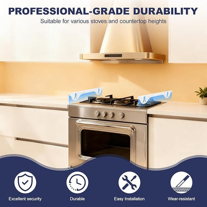 Upgrade 316 Stainless Steel Stove Gap Covers (2 Pack, 23.4”, White), Heat-Resistant Stove Gap Filler for Kitchen Counter and Stovetop, Range Trim Kit Oven Gap Guard Between Stove and Counter