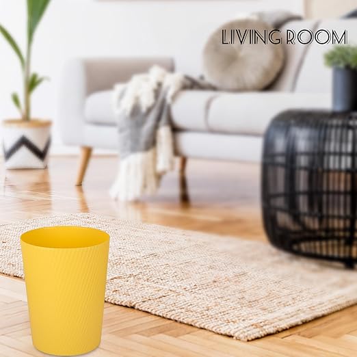 UUJOLY Small Trash Can Wastebasket Garbage Can Container Bins for Bathrooms, Laundry Room, Kitchens, Offices, Kids Rooms, Dorms (Yellow)