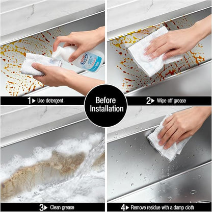 HOKEMOM Kitchen Sink Caddy Organizer with Sponge Holder & Multifunctional Hooks - Dual Suction Cups (18.5lb Hold), 2.0mm Stainless Steel White Rust-Proof, Non-Slip, 7.09" x 4.33" x 2.76"