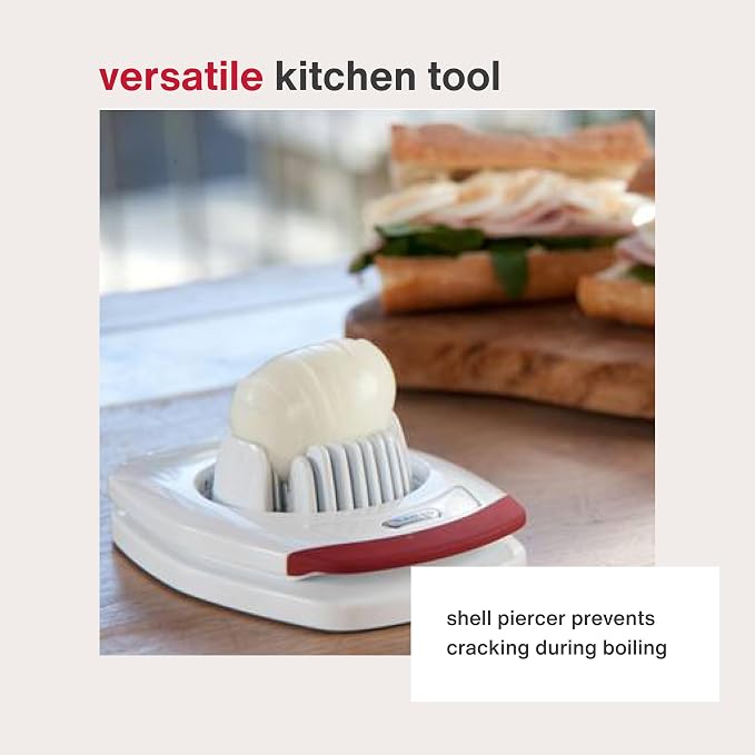 ZYLISS Egg Slicer - Non Slip, Egg Cutter and Wedger with Built in Shell Piercer