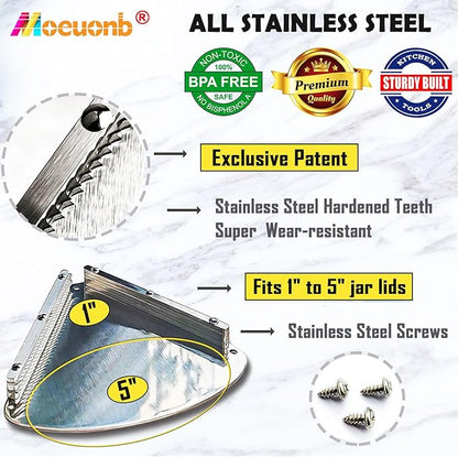 Moeuonb latest Under Cabinet Jar Opener for Seniors, Stainless Steel Jar Opener for Weak Hands, Jar Lid & Bottle Cap Opener Tool, Under Counter Can Opener, One Handed Jar opener