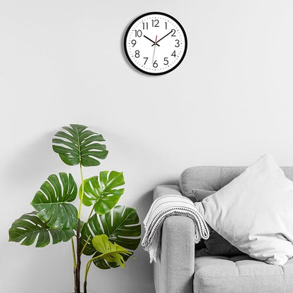 Lumuasky 8 Pack Wall Clock Bulk12 Inch Silent Non-Ticking Round Analog Classic Battery Operated Clocks Quartz Analog Round Wall Clocks for Office Kitchen Home Bedroom Decorative