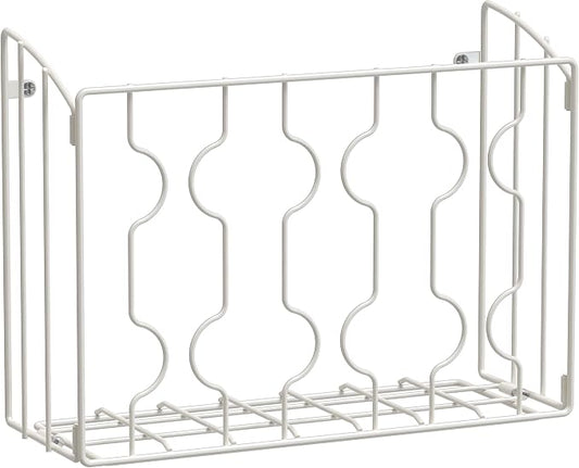 SIMPLE HOUSEWARE Wall Door Mount Kitchen Wrap Organizer Rack, White