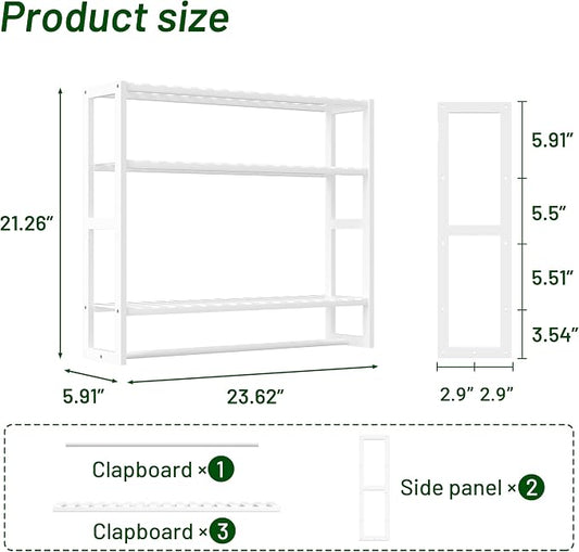 PPN Extra Large Towel Rack Bathroom Storage Shelves Over The Toilet with Towel Bar 100% Bamboo Adjustable Height Floating Shelf Wall Shower Shelf for Small Space Bathroom Kitchen Multi Usage
