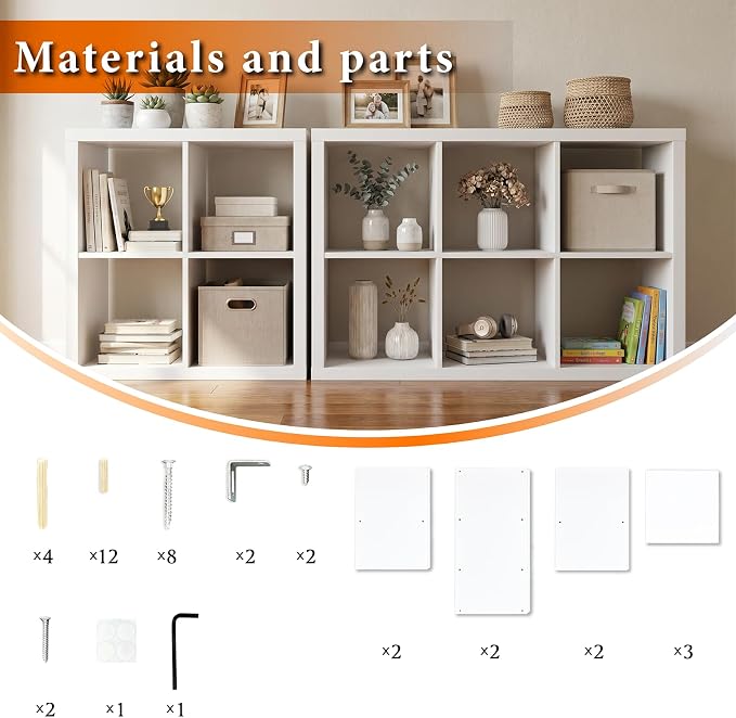 WannabeMyself【2026 Wooden Thick Frame】 6 Cube Storage Organizer with Anti-Tipping Kits, Reversible Open Back Book Shelf,Bookcase for Living Room,Bedroom,Entrance Hall,Office,11.6×36.3×24.6,White