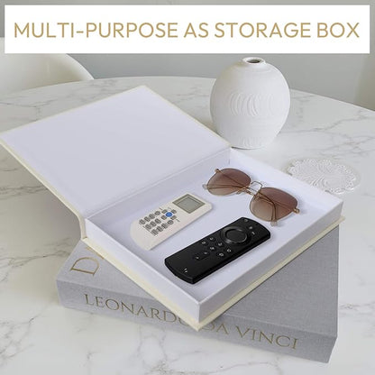 Decorative Linen Book Set of 2, Faux Book Storage Box, Coffee Table and Bookshelf Decor