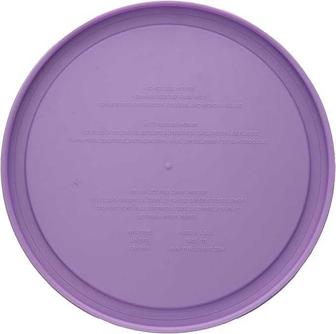 Pyrex 7402-PC 6/7-Cup Lavender Purple Food Storage Lids (2-Pack) - Made in the USA