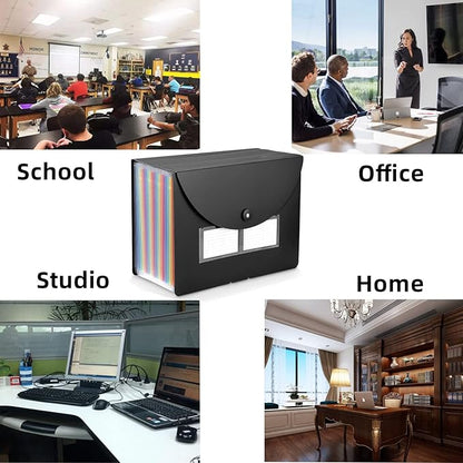 Expanding File Organisers, A4 Plastic folders File Organizer with 24 Pockets Accordion Document Organiser for Home Office School