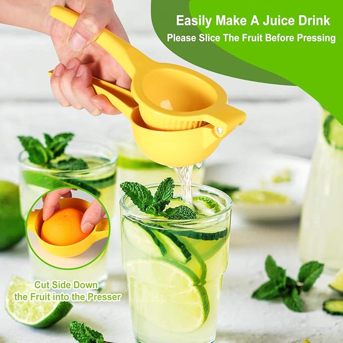 TEZZ Extra Large Citrus Squeezer, Premium Heavy Duty Mental Handhelp Juicer for Lemon, 3.5 Inch Hand Press Lemon Juice Squeeze, Lime Squeezer Bar Tool, Manual Citrus Press | Large bowl ergonomic handle easy handheld press for lemons and limes