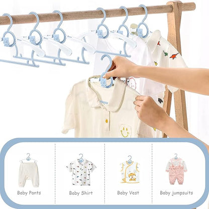 JSF Adjustable Baby Hangers, 20pcs Toddler Kids Child Nursery Closet Hangers - Non-Slip, Extendable, Ideal for Newborn Clothes (Colourful Bear Design)
