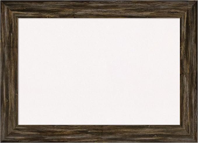 Amanti Art White Cork Board for Wall, 21x29 Vision Board with Brown Wood Frame, Medium Corkboard Office Decor for Home Organization, Country Rustic Corkboard Pinboard to Display Items for Home