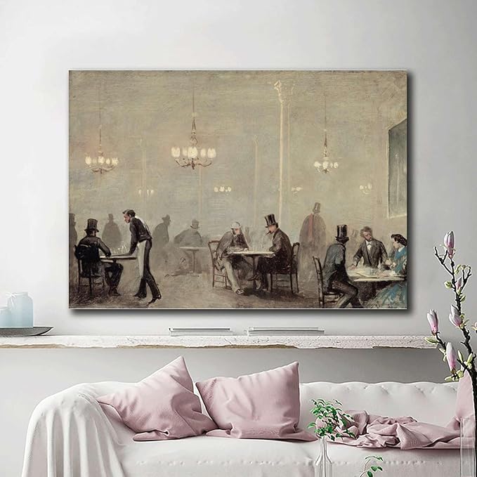 SENLYCH Canvas Painting Poster and Print Pictures Vintage Bar Cart Print Bar Cart Wall Decor Moody Wall Art Bar Wall Art Bedroom and Kitchen Office Wall Decoration 16x24inch Wood Frame