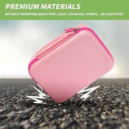 Case Compatible with DYMO LetraTag LT-100H Handheld Label Maker Machine, Holder for Labeler Makers Printer Machine & Labeling Tapes Refills, with Mesh Pocket for Accessories- (Pink)