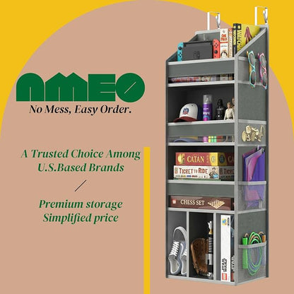 4 Tier Over The Door Organizer - 35lbs Load Hanging Closet Organizer and Storage with Large Pockets, Swing-Proof Behind The Door Organizer for Bathroom Nursery Small Room Essentials
