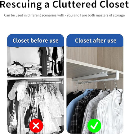 pull out closet rod pull out pants rack for closet white 11-3/8 inch pull out valet rod closet telescopic trouser rack shallow cabinet organize pants and clothes