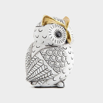 Owl Statue for Home Decor Accents,Owl Decor for Bookshelf Bedroom Living Room Office Table Desk Mantle TV Stand Boho Decoration,Modern Shelf Decor Accents Animal Sculptures for Birds Lovers,Owls Gift