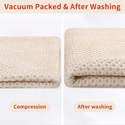 Homaxy 100% Cotton Waffle Weave Kitchen Dish Cloths, Ultra Soft Absorbent Quick Drying Dish Towels, 12 x 12 Inches, 8-Pack, Beige