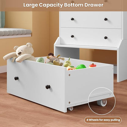 ADORNEVE Tall 6 Drawer Dresser, Dresser for Bedroom Vertical Dressers,White Modern Chest of Drawers,Closet Dressers with Drawers for Living Room, Entryway, Hallway