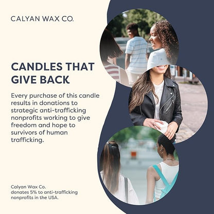 Calyan Wax Co. Lavender & Bergamot Scented Candle - 57 Hour Burn - Luxury Non Toxic Soy Wax Candles - Long Lasting Amber Glass Jar Candle for Home - 7.2oz
