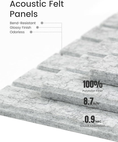 Fluxynara Felt Bulletin Board Tiles -28"x18" with 40 Adhesive Tabs, Cork Board Alternative for Office Decor, Push Pin Board Wall Organizer 6-Pack?Marble Gray?