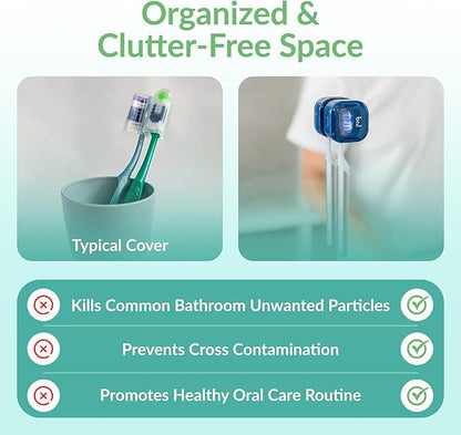 Bril UV-C Toothbrush Sanitizer and Holder – Wall Mounted, Rechargeable, 30-Day Battery, Magnetic Mount, Fits Electric and Manual Brushes, Portable Travel Case, Auto-Shutoff – Multipack