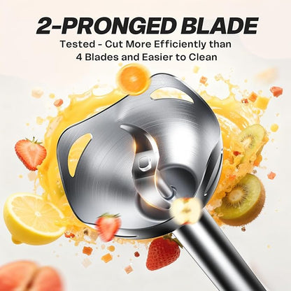 Turelar Immersion Blender Handheld, Corded Electric Blenders Portable Stick Mixer with 2 Mixing Speed and Stainless Steel Blades Emulsifier for Effortless Blending Soup, Smoothies, Puree or Baby Food