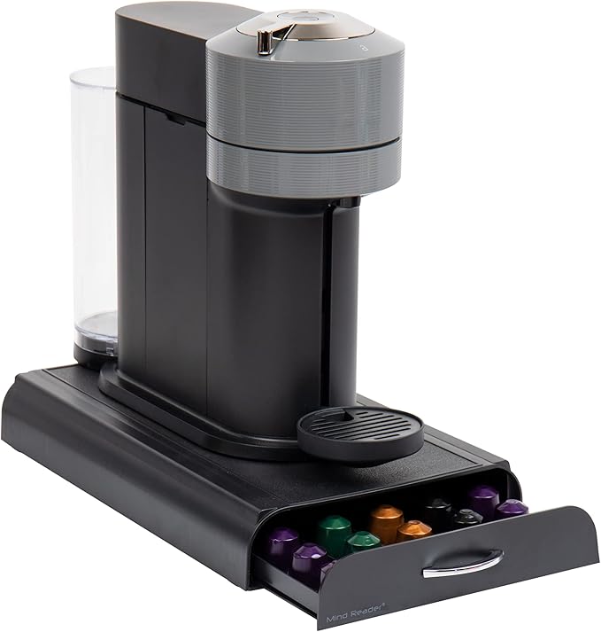 Mind Reader Nespresso Compatible Capsule Drawer, Countertop Organizer, Coffee Pod Holder, Storage, 9.25"L x 15"W x 2"H, Black (Pack of 12)