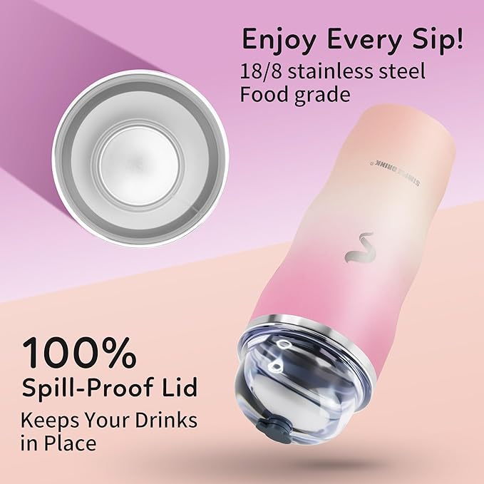 20Oz Insulated Tumbler With Straw And Lid,Stainless Steel Coffee Cup, Double Wall Vacuum Travel Mug,Spill proof Iced Coffee Tumbler, Mom tumbler, Pink Mesa Sunset