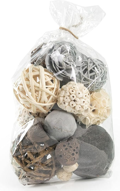 Natural Tones Vase & Bowl Fillers | Floral & Decorative Balls Home Decor (Grey Rose)