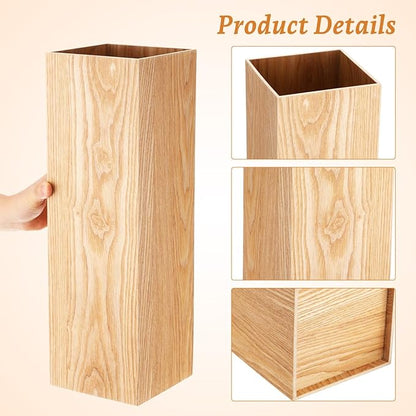 DOITOOL Wooden Umbrella Holder Bucket Entryway Umbrella Storage Holder for Home Office and Hotel Doorways Indoor Stand 19.68 X 6.29 X 6.29 in Open Design for Quick Drying