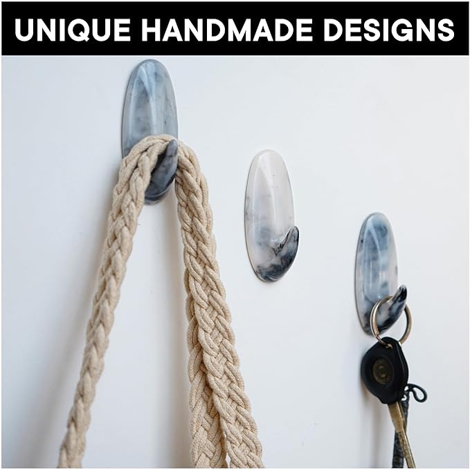 Indian Shelf Decorative Resin Adhesive Wall Hooks for Coats – 12 Hooks 24 Strips, Waterproof, Rustproof Towel Holder, No-Drill Hangers for Bathroom & Kitchen – Cute Key Holder for Wall